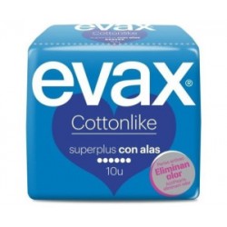 Compresas Tocologicas Evax Cottonlike Superplus 10 unidades