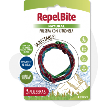 Repel Bite Pulsera Cuerdas 3 pulseras