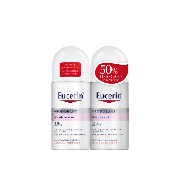 Eucerin Duplo Desodorante Piel Sensible Roll-On...