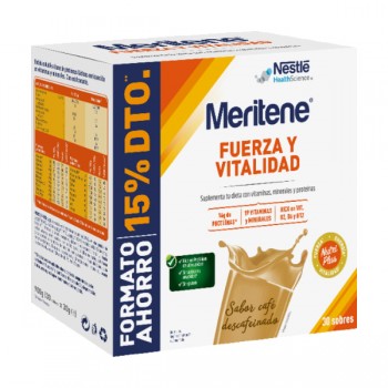Meritene Fuerza y Vitalidad Batidos Cafe Descafeinado 30 sobres