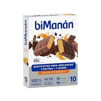 biManán Beslim Chocolate Naranja 10 Barritas