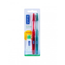 Cepillo Dental Vitis Medio Duplo 2 unidades
