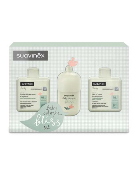 Suavinex Baby Colonia Bliss 100ml + Gel-Crema Baño Suave 300ml + Gel Baño Espumoso 300ml